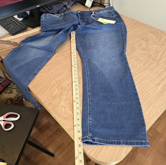 Laurie Felt Knit Clean Jeans Straight 3X Plus Denim Blue New - Picture 12 of 16